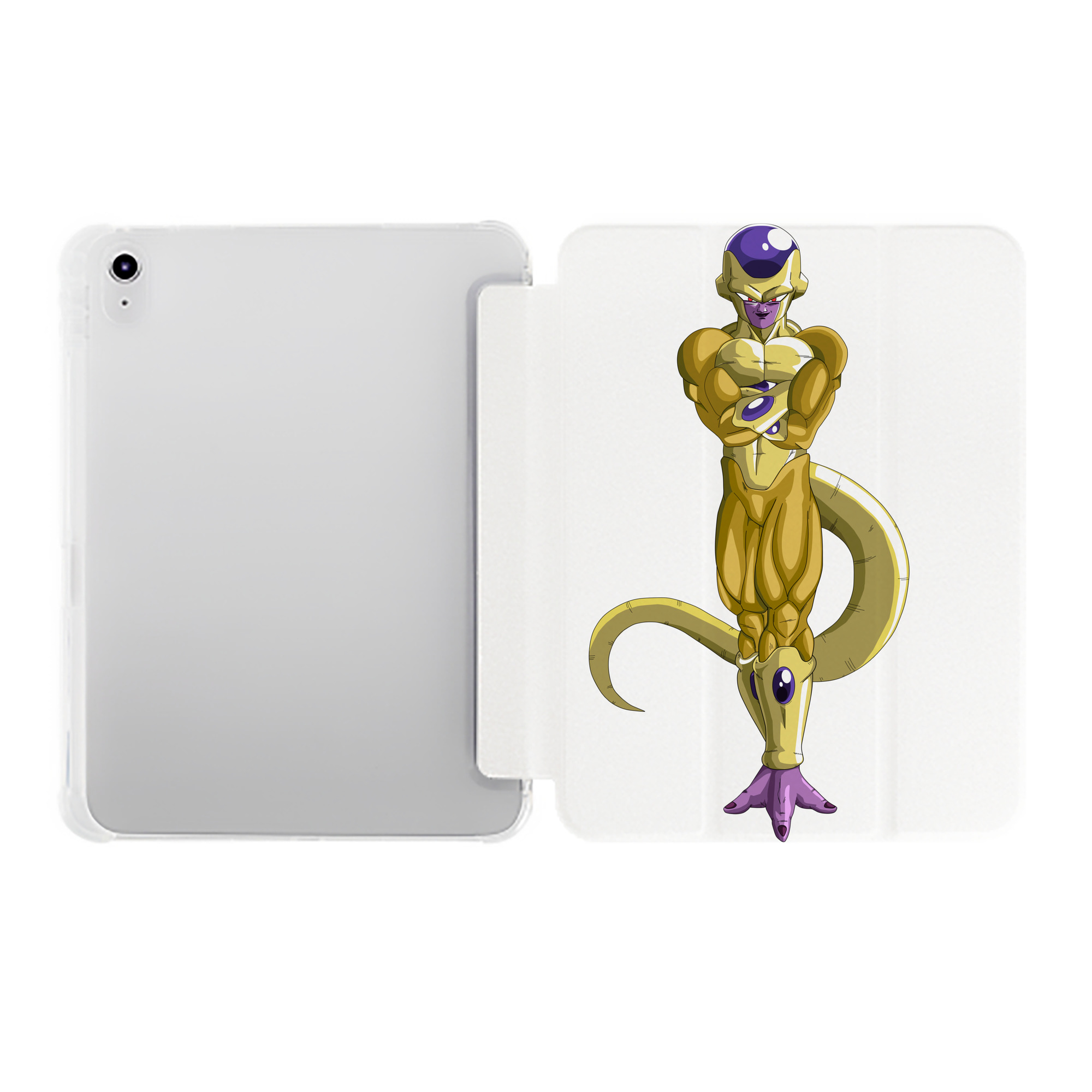 （画像用） ドラゴンボール フリーザ DRAGON BALL Frieza IPad ケース ペン収納付き 三つ折りスタンド PUレザー×シリコン 対応機種9.5/10.5/10.9インチ